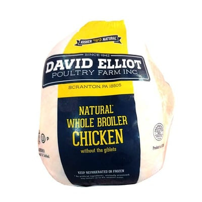 Whole Chicken Broiler Bagged David Elliot