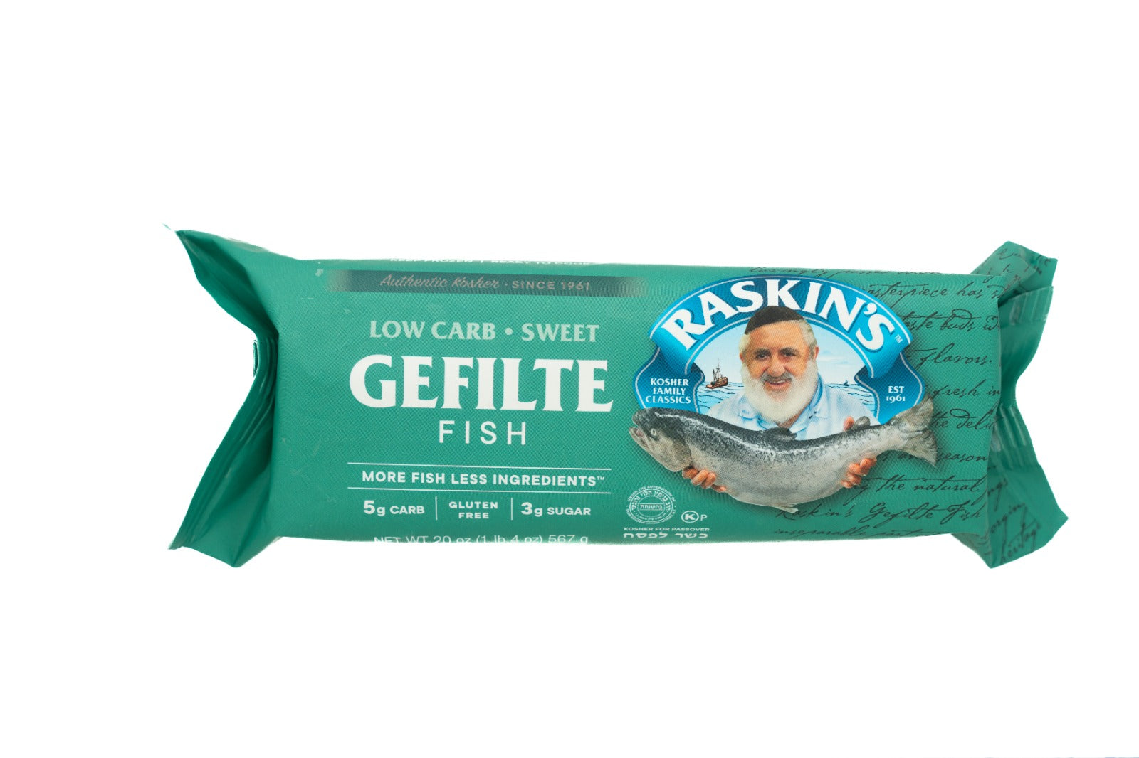 Raskin's Gefilte Fish Green KFP (sugar, no oil and spices) – Glatt Direct