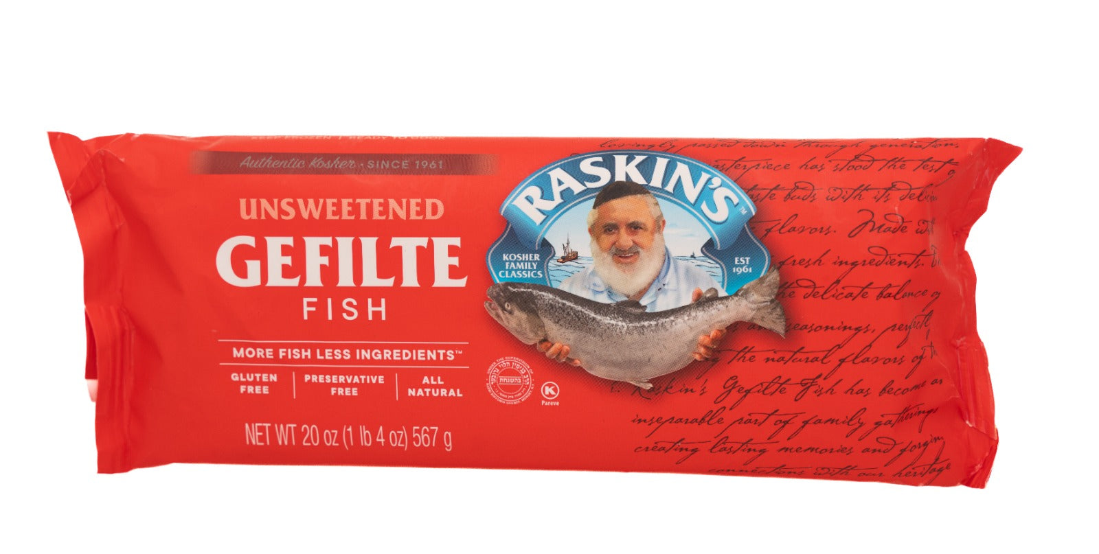Raskin's Gefilte Fish KFP ORANGE (no sugar no oil) – Glatt Direct
